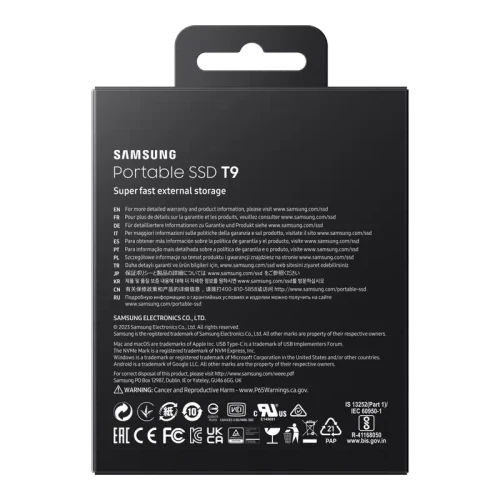 SSD portabil extern Samsung T9, 2 TB, Black