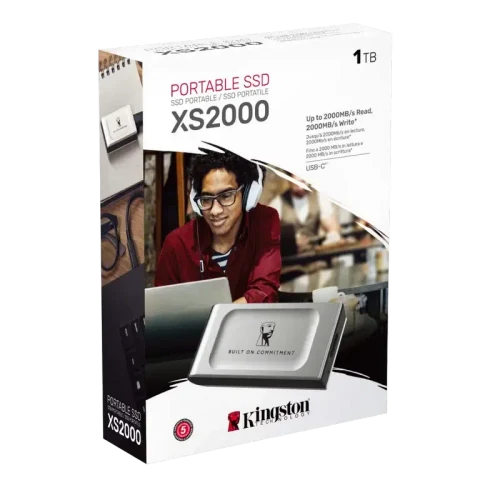 SSD portabil extern Kingston XS2000 BoC, 1 TB, Silver
