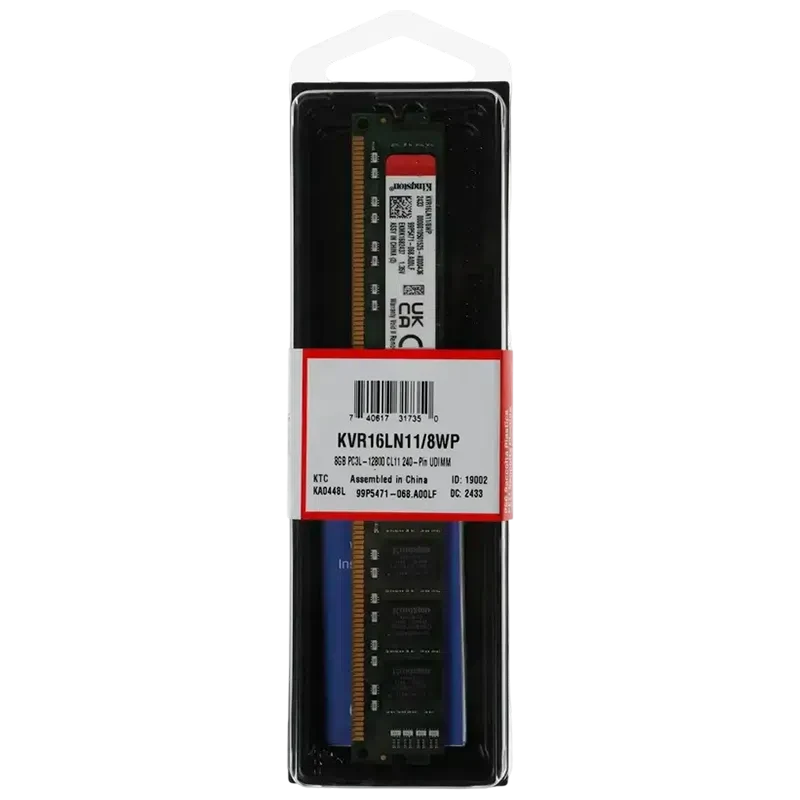Memorie RAM Kingston KVR16LN11/8WP ValueRAM, 8GB, Green 3