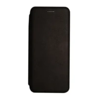 Flip case Smooth/plain leather for Samsung Galaxy A02/A02S/A03/A03S/A12/A22/A32/A52/A72 Black 2