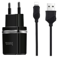 Зарядное устройство Hoco C12 Black (Lightning cable)