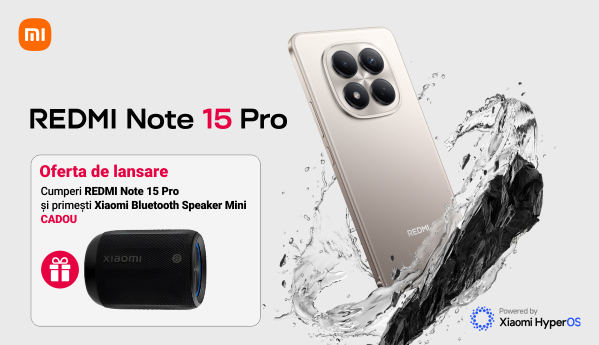 Xiaomi Redmi Note 15 Pro + boxă portabilă CADOU!